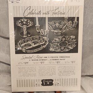 Fostoria Crystal Advertisement - 1937